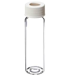 G&G LV53-A000-A01B-ZS1 40ML Clear Vials Level 1 Pre Cleaned With White PTFE Septa Cap Attached 80/CS
