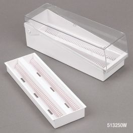 Globe Scientific 513250W Slide Storage Box w/ Lid and Tray, White 6/CS