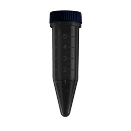 MTC Bio C2540-OB Five-O 5mL Screw-cap MacroTube®, sterile,  w/ attached screw caps in foam racks, Opaque Black, 500/CS