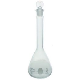 Kimble 28014-100 Class A Volumetric Flask With Glass Pennyhead Stopper, 100mL, 12/CS