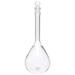 Kimble 92812G-1000 Clear Class A Heavy Duty Wide Mouth Volumetric Flask With Standard Taper Glass Stopper, 1000mL, 1/EA