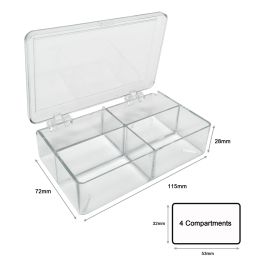 MTC Bio B1203 MultiBox, 4 compartments, 85 x 85 x 30mm each (11/4 x 2 5/16 x 11/8 in.), for various gels, 6/PK