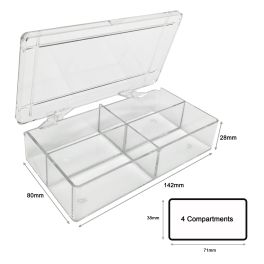 MTC Bio B1204 MultiBox, 4 compartments, 85 x 85 x 30mm each (11/2 x 2 13/16 x 11/8 in.), for various gels including half-mini protein gels, 6/PK