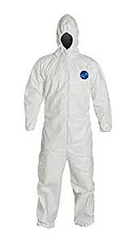 Dupont TY198TWHXL002500, Coverall, With Hood, Tyvek, Plus 198 Series, X-Large, 25/BX
