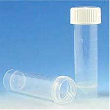 Globe 6101S Tubes, Transport Tube, 5mL, with attached white screw cap, sterile, PP, conical bottom, 500/CS