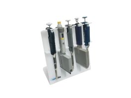 MTC Bio P4405 SureStand MultiChannel Capable Pipette Rack, for 5 pipettes up to two MultiChannels, acrylic