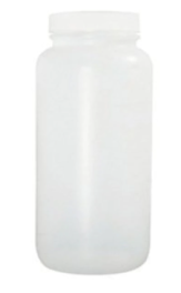 Qorpak PLC-03643 Natural HDPE Wide Mouth Round Bottles with PP SturdeeSeal PE Foam Caps, Cleaned for Volatiles 48/CS