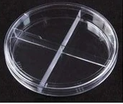 Parter 3504 100 x 15mm Polystyrene X-Plate Petri Dishes (Four Sections), Fully Stackable, 525/CS