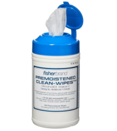 Fisherbrand 06-665-24 Pre-moistened Alcohol/DI Clean-Wipes, 100/PK