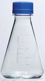 Thermo Scientific 4115-0500 Naglene 500mL Erlenmeyer Flasks with Plain Bottom Vented Single-Use PETG Sterile 12/CS