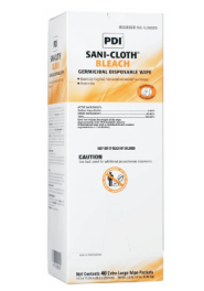 PDI Healthcare H58195 Sani Cloth Bleach Wipes, Germicidal Disposable, Individually Wrapped, Large, 5" x 7", 400/CS