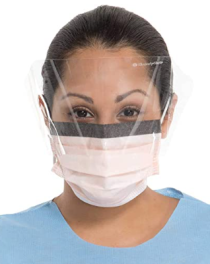 Kimberly-Clark 47147 Fluidshield Fog-Free Procedure Mask with Wraparound Splashguard Visor, 100/CS