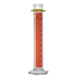Kimble 20024D-500 500mL Class-B Cylinder with Single Metric Scale and Red Stripe and SAFE-GARD Bumper 1/EA