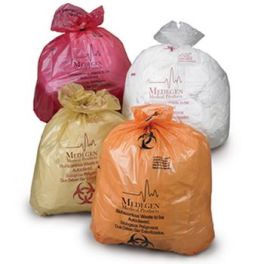 Medegen Medical Products 880 Orange Autoclavable Biohazard Waste Bags, 1-2gal., 8x12in, Twist Tie Closure, 1.8mm, 400/CS
