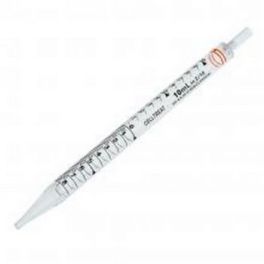 Celltreat 229211B 10mL Clear/Orange Graduated Short Serological Pipet, Polystyrene (PS), Individually Wrapped, Sterile, 200/CS