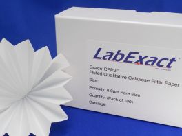 LabExact  LECFP2F-125  Fluted Grade CFP2 8um Qualitative Cellulose filter paper  12.5cm 100/PK