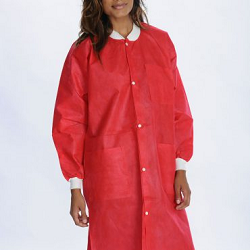 ValuMax 3660SBL, Knee Length, Extra-Safe LAB COATS, Static Free, Soft 3-Layer SMS Fabric, Fluid Resistant, Breathable, Meets OSHA Requirements, Snap Front, 3 Pockets, Knit Cuffs & Collar, Autoclavable And Washable Up To 5 Times, Latex Free, Fire Retardent